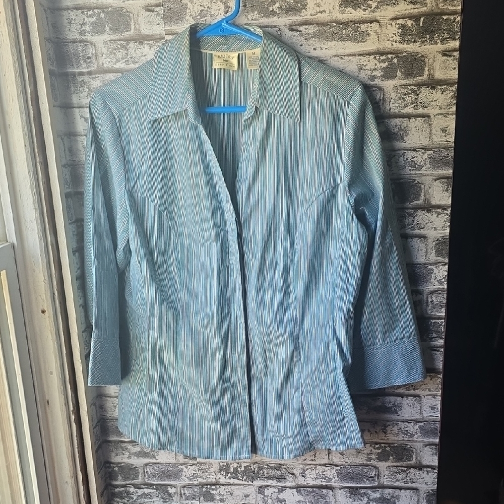 Blue Striped Button-Up Shirt